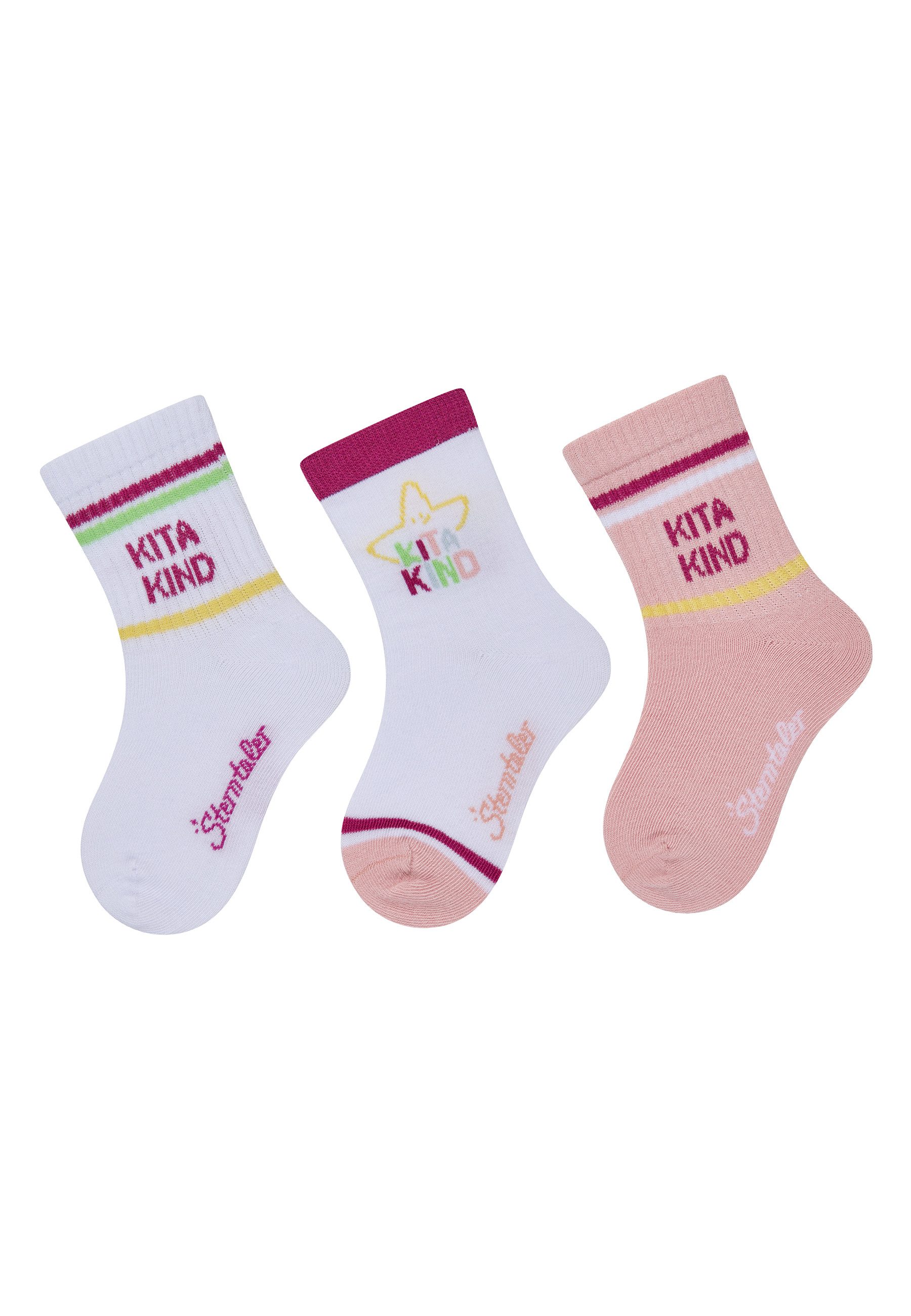 Sterntaler® Feinsöckchen Socken 3er-Pack Kitakind (3-Paar, 3er-Pack) angenehm weich zu tragen, hautsymathisch und atmungsaktiv, im 3er-Pack