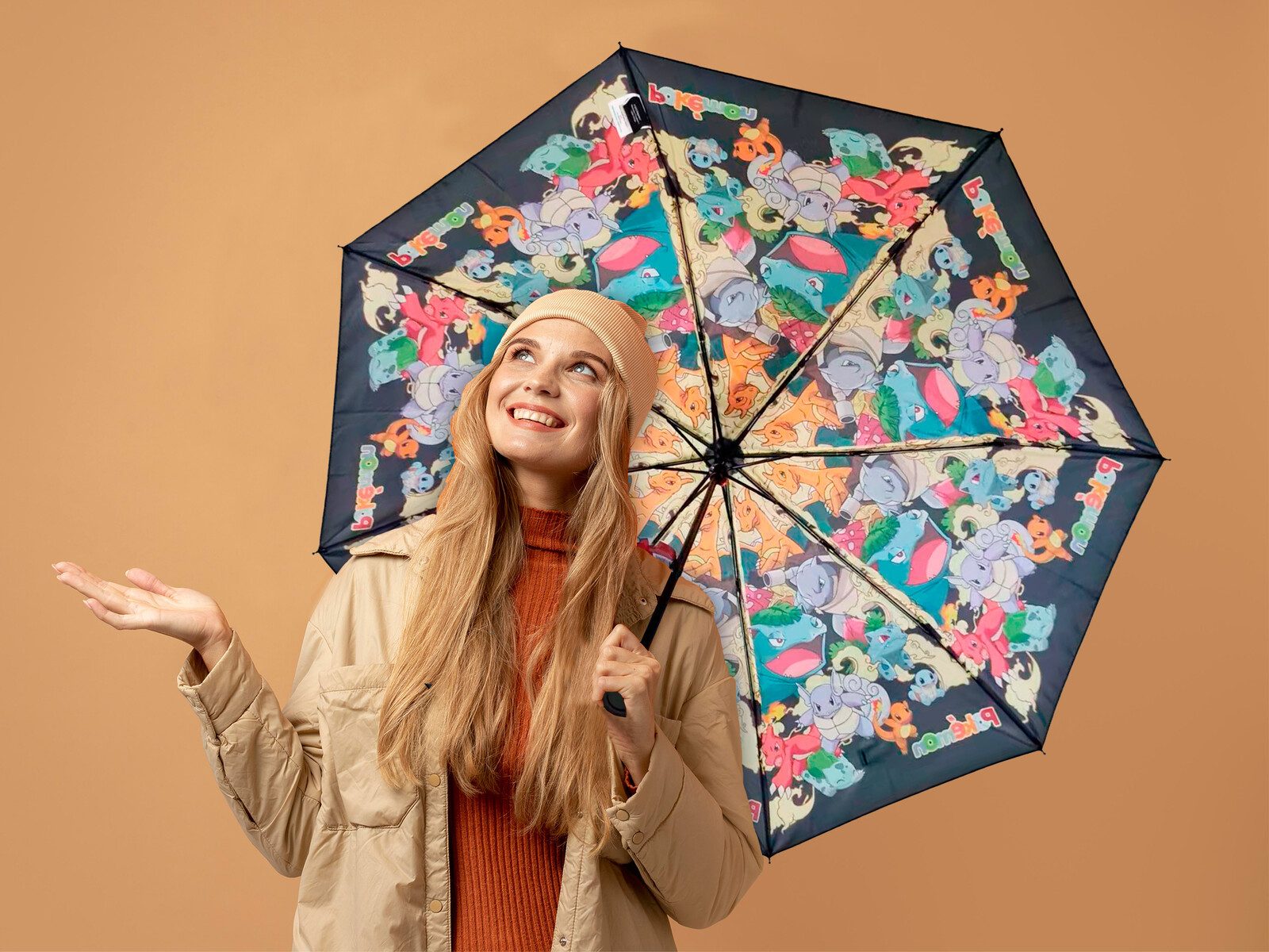 POKÉMON Taschenregenschirm Taschenschirm 52 cm Regenschirm faltbar – Bild 5 von 5