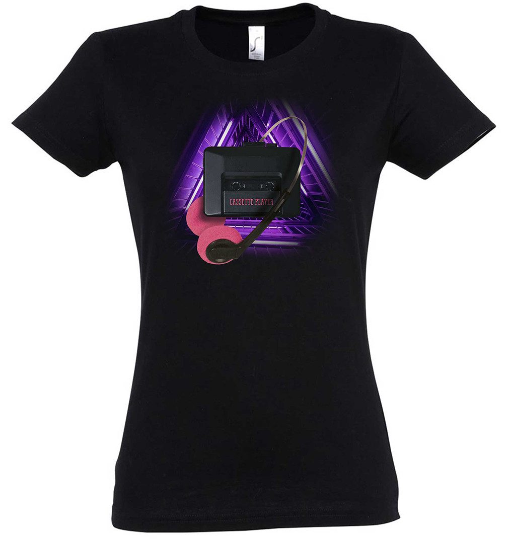 Urban Backwoods Print-Shirt Cassette Player II Damen T-Shirt Audio Kassette MC Retro Mixtape (1-tlg) Kassettenrekorder 80s Eighties Vintage