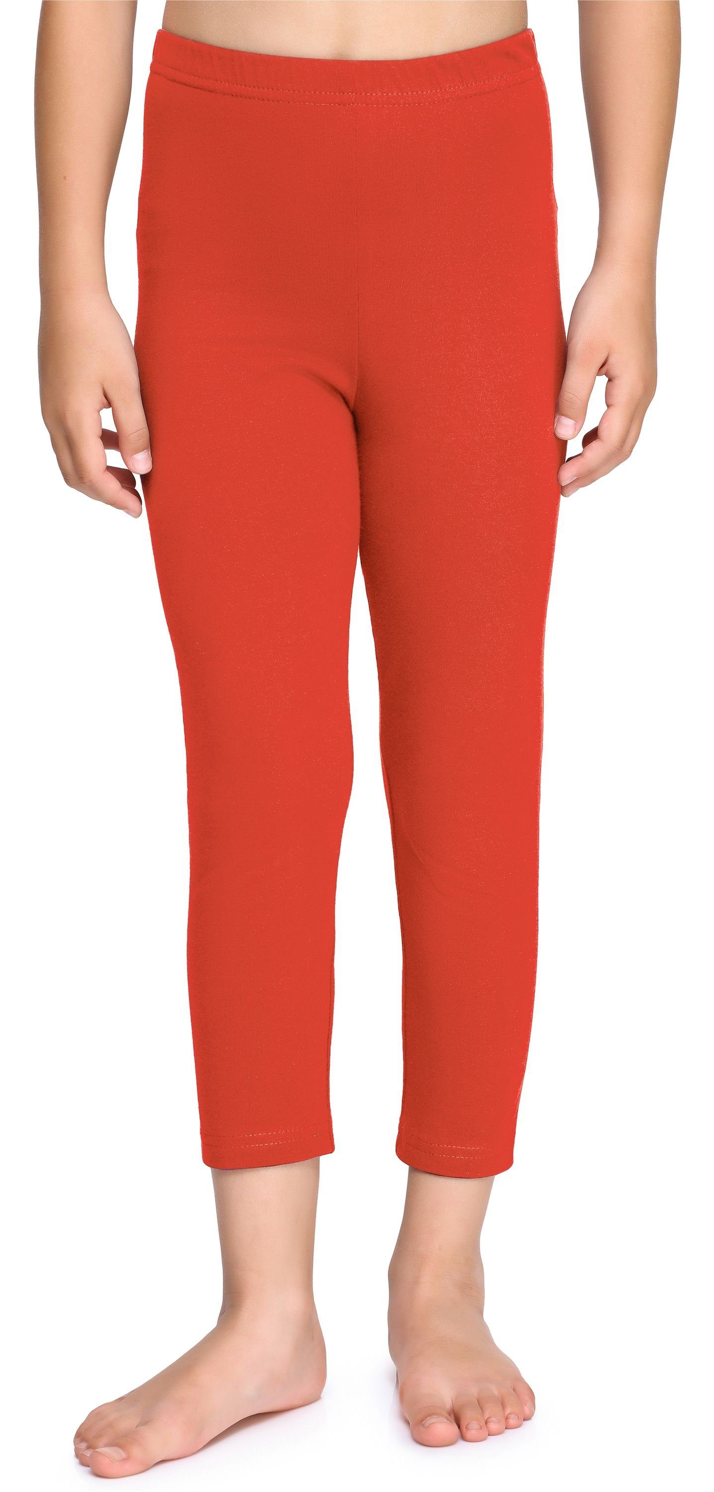 Merry Style Leggings Mädchen 3/4 Capri Leggings aus Baumwolle MS10-226 (1-tlg) elastischer Bund Orange