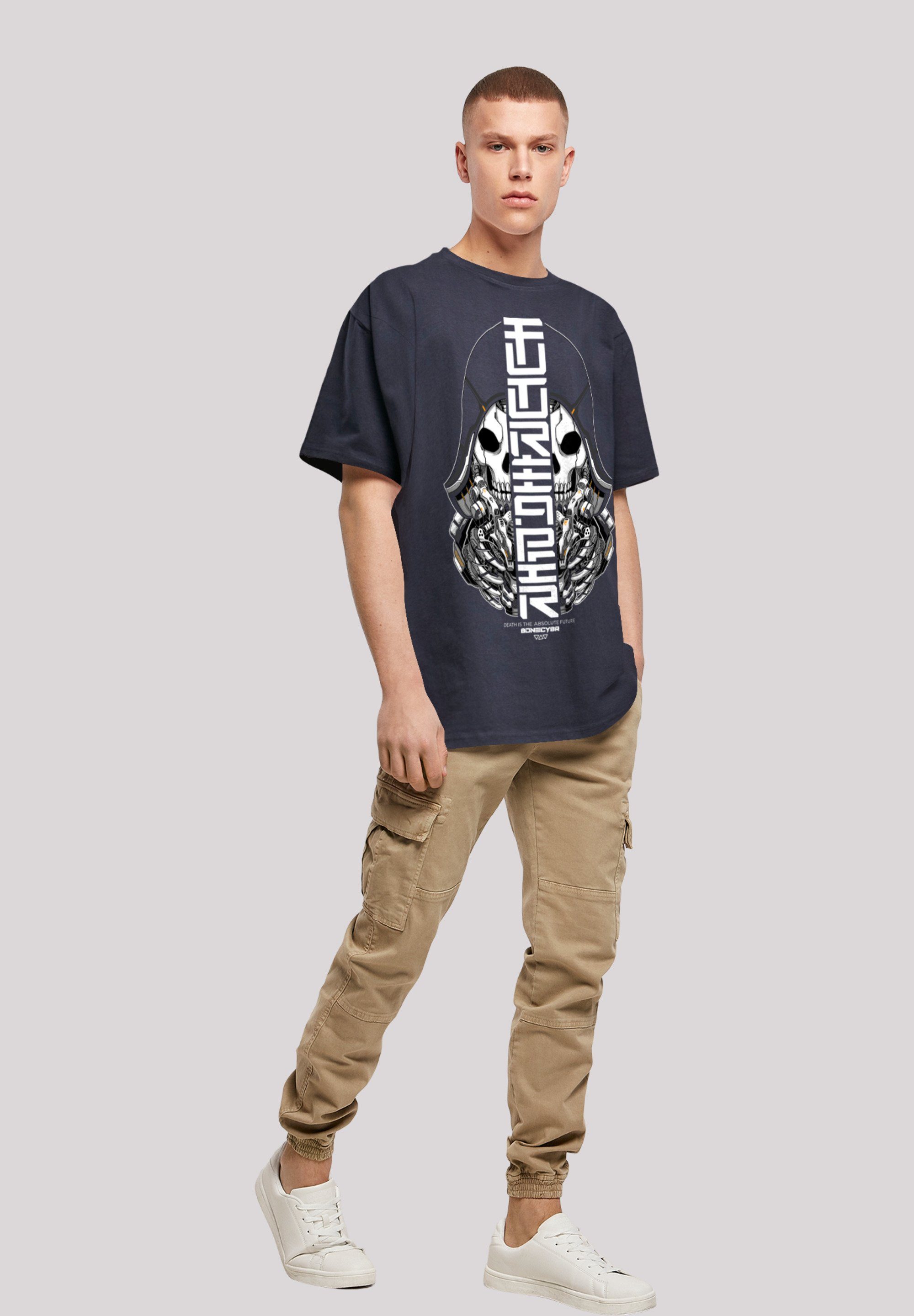Bone T-Shirt F4NT4STIC navy Print Futureaper STYLES Cyber CYBERPUNK