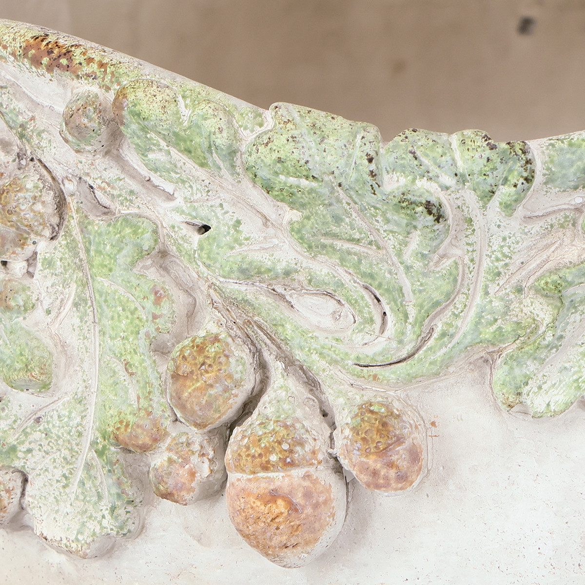 Viana Übertopf Deko Schale Steinguss mit Eicheln rustikale Pflanzschale günstig online kaufen