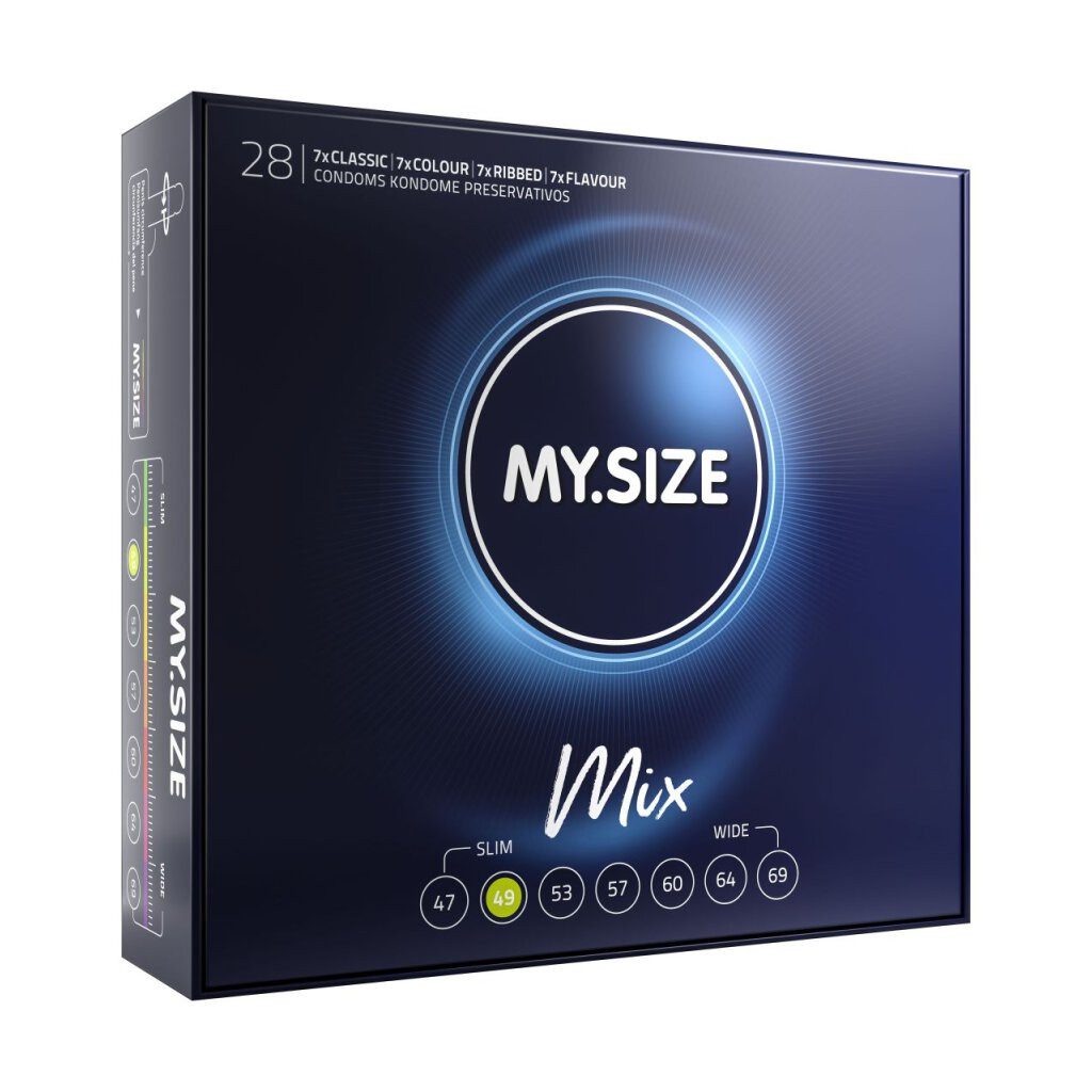 MY.SIZE Einhand-Kondome MY.SIZE Mix 49 28er, 1 St., 28er Set, Vegan, Dünn