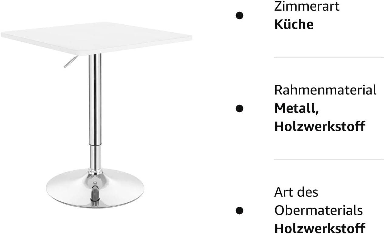 Bartisch, aus Trompetenfuß Woltu Tischplatte MDF mit drehbar höhenverstellbar