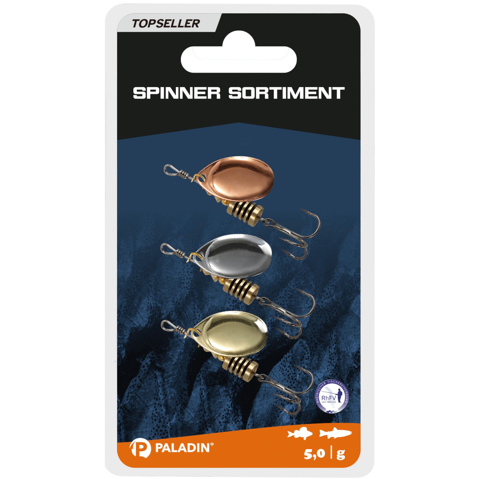 Paladin Kunstköder Spinner-Sortiment mit Drilling 5g 3St.
