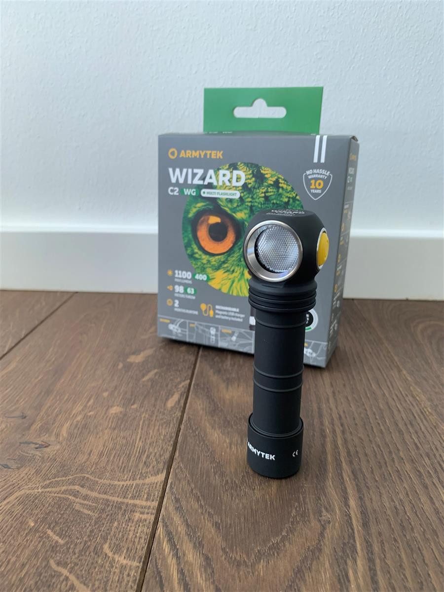 Armytek LED Taschenlampe Armytek Wizard C2 WG Taschenlampe / Stirnlampe - Licht weiß und grün