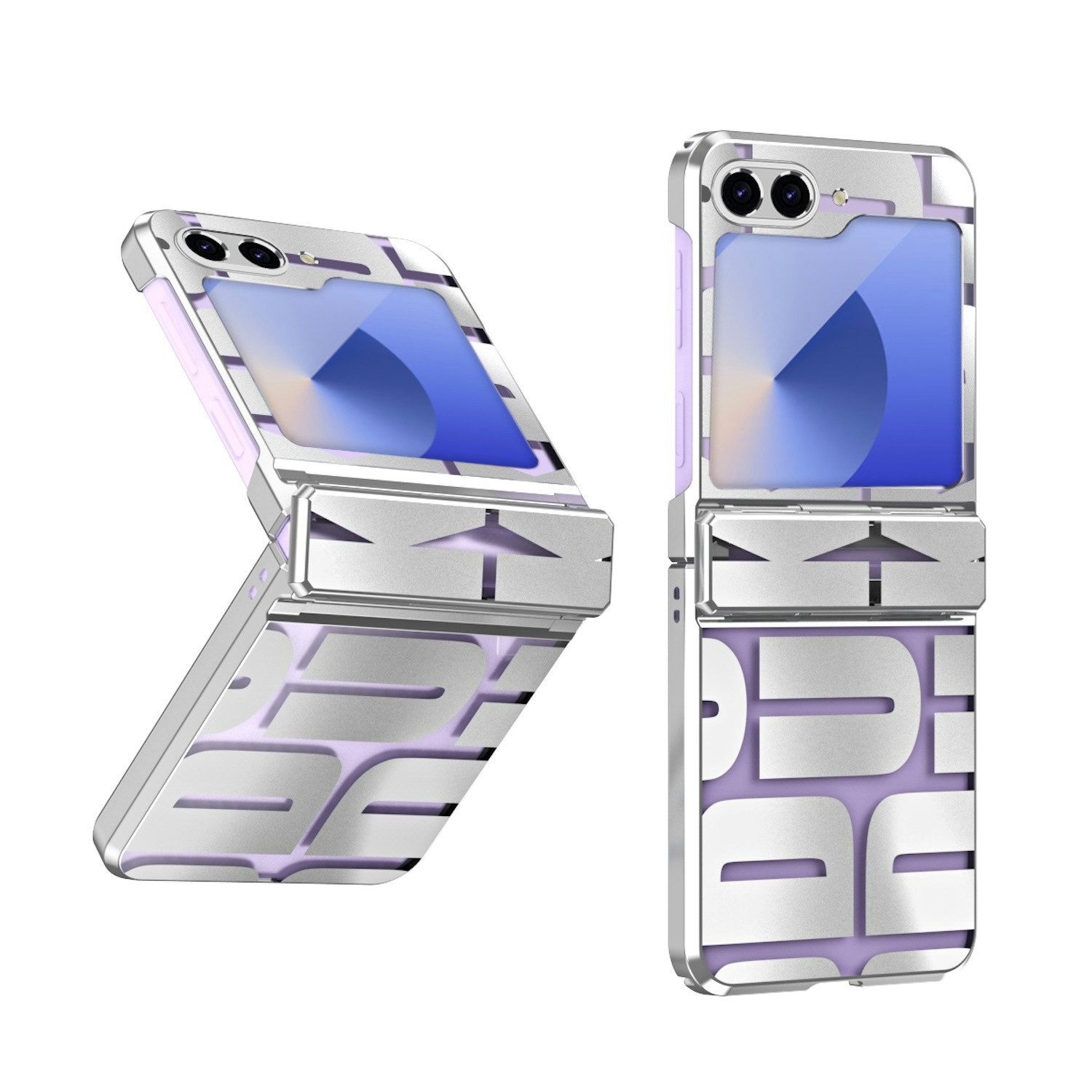 Wigento Handyhülle Für Samsung Galaxy Z Flip7 FE / Flip6 Electroplating Schutz Hülle Case, Electroplating Kunststoff Handy Schutz Hülle
