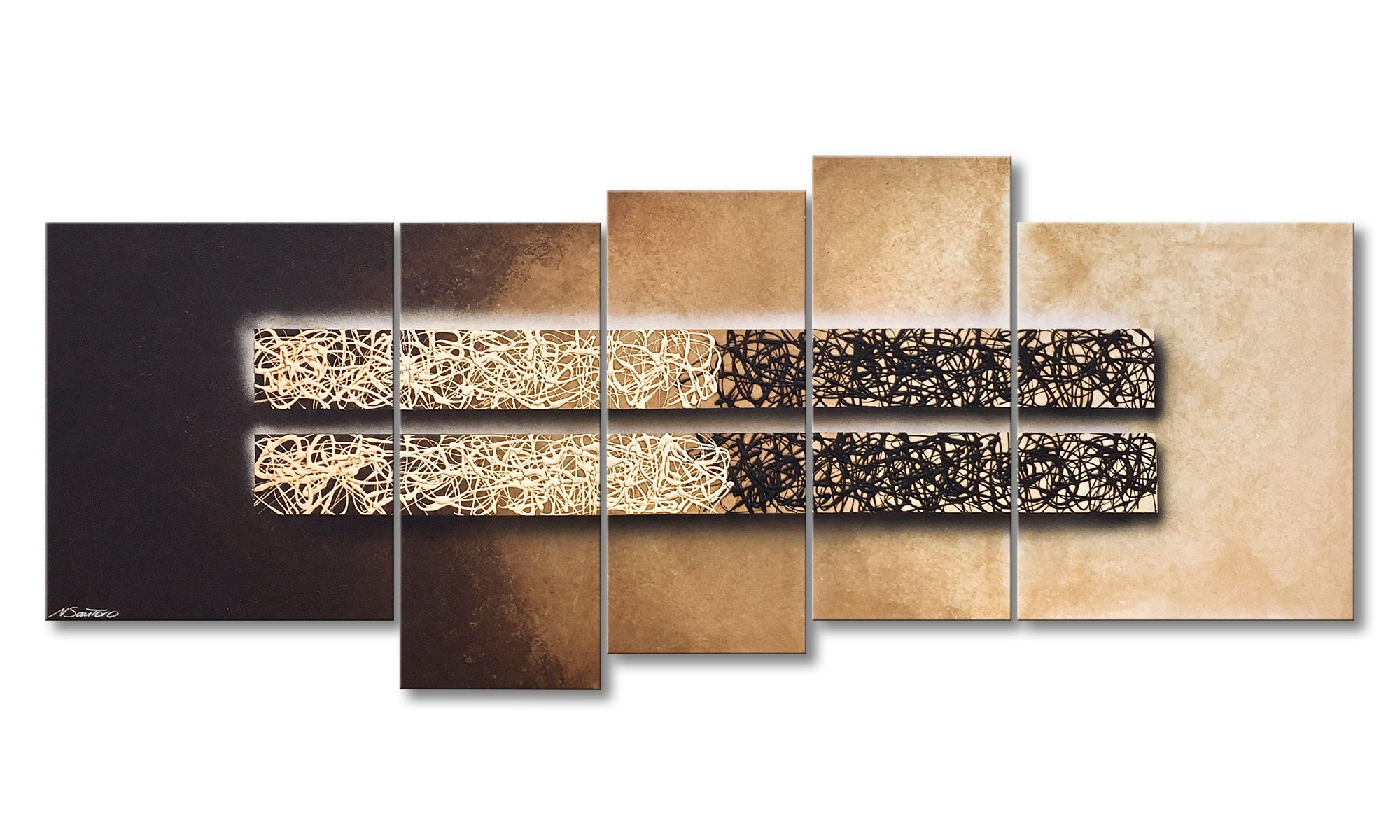 WandbilderXXL Gemälde Enlightened Night 190 x 80 cm, Abstraktes Gemälde, handgemaltes Unikat