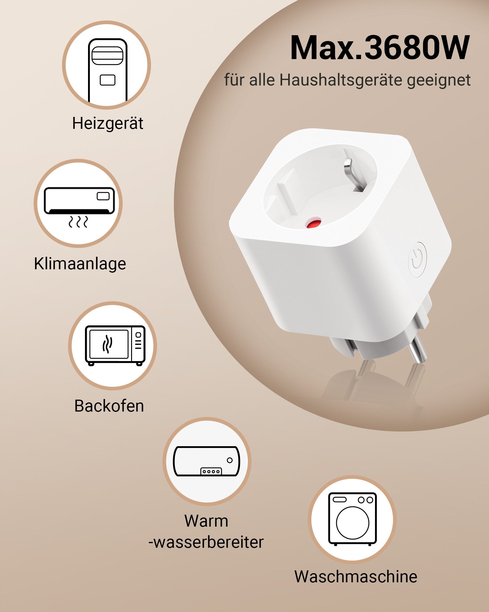 DEWENWILS Funksteckdose mit Fernbedienung, max. 3680 W, 2-St., Erweiterbarer Lichtschalter für Feiertagsdeko, 30M Reichweite