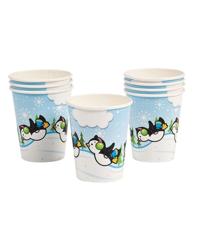 St., Einweggeschirr-Set Horror-Shop 8 Motiv Partybecher Penguin Pappe