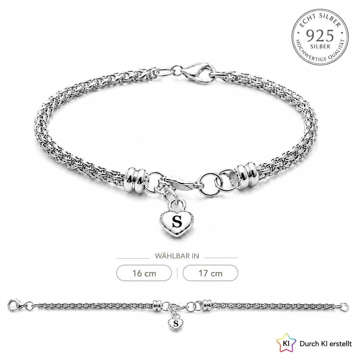 Taffstyle Armband Silberarmband 925 Sterling Silber Herz Echtschmuck Mutter Tochter (Liebevolle Geschenkidee für Mutter Tochter Freundin oder Schwester)