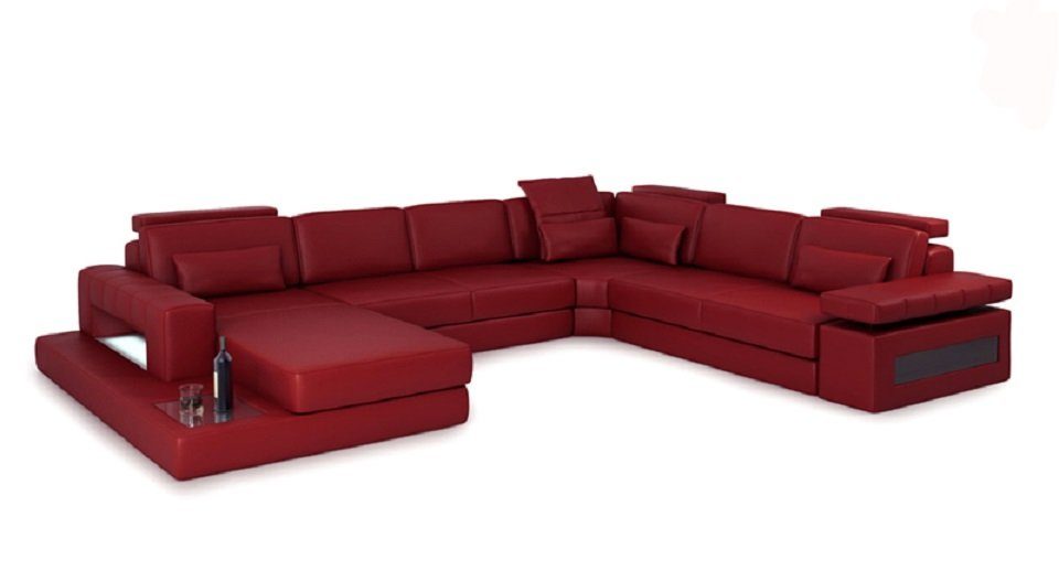 JVmoebel Ecksofa, Ecksofa Polster Sofas Couchen neu Sofa Couch Wohnlandschaft Ecke Rot