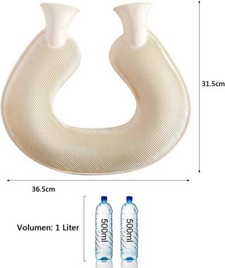 Coonoor Nacken-Wärmflasche Nackenwärmflasche mit Deckel, (U-förmige Nacken- und Schulterwärmflasche), weicher Strickbezug