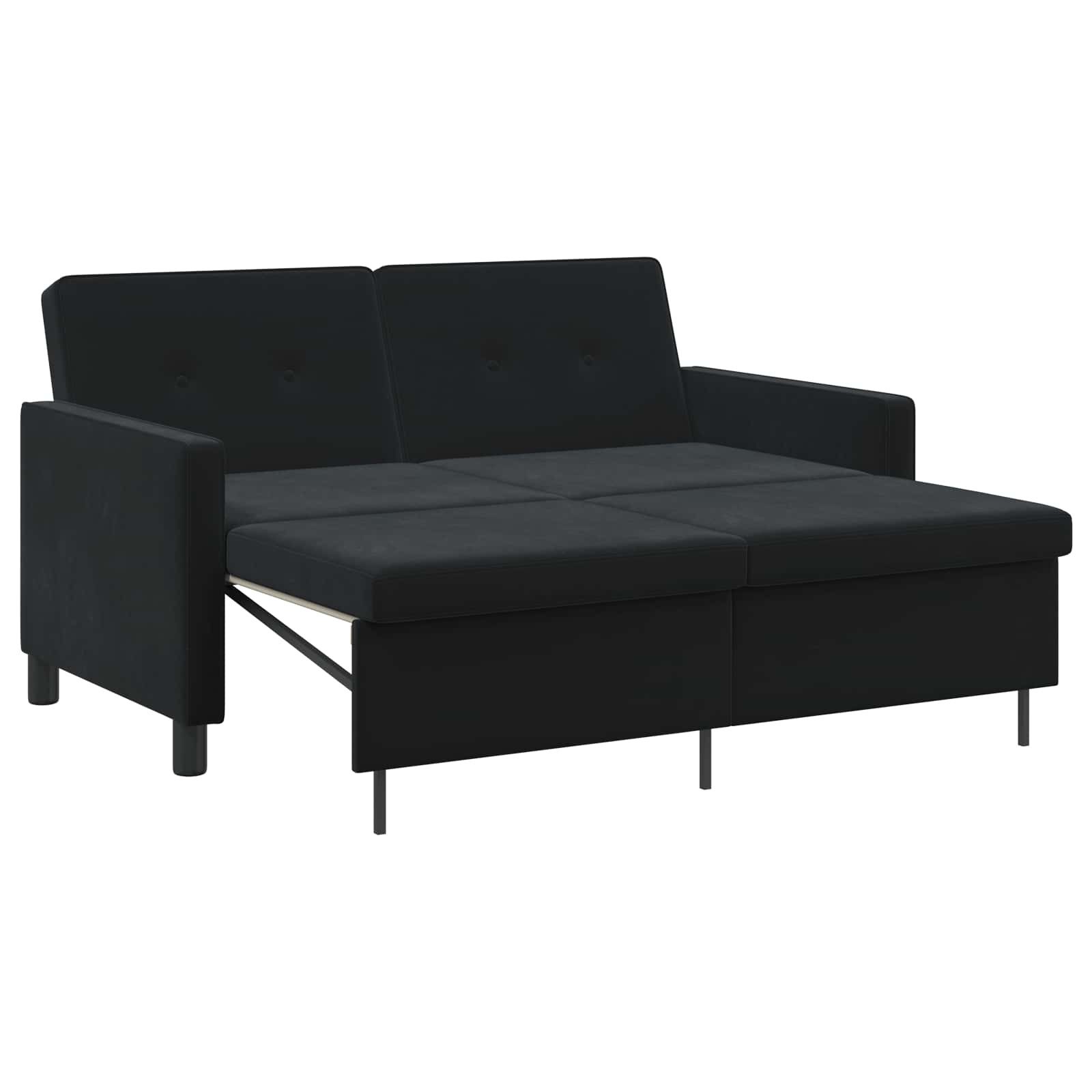 vidaXL Sofa Schlafsofa Schwarz Stoff, 1 Teile