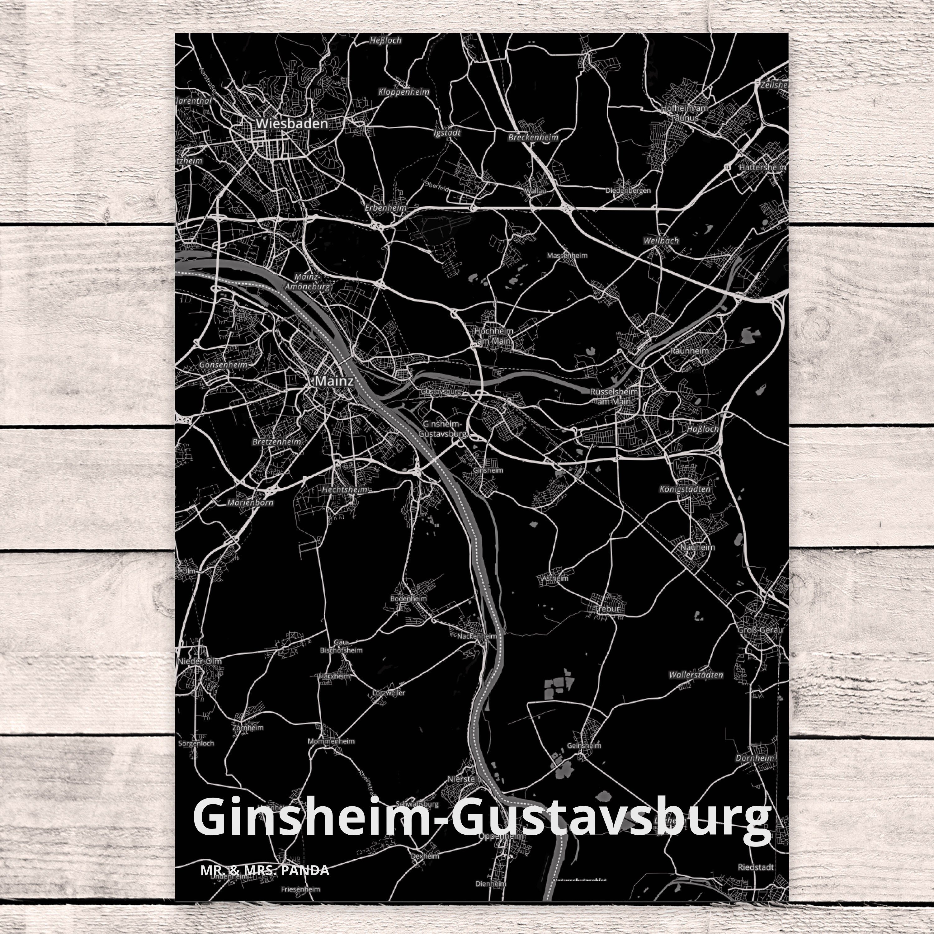 Dankeskarte, Ginsheim-Gustavsburg Mr. Mrs. Postkarte O Grußkarte, - Einladung, Panda Geschenk, &