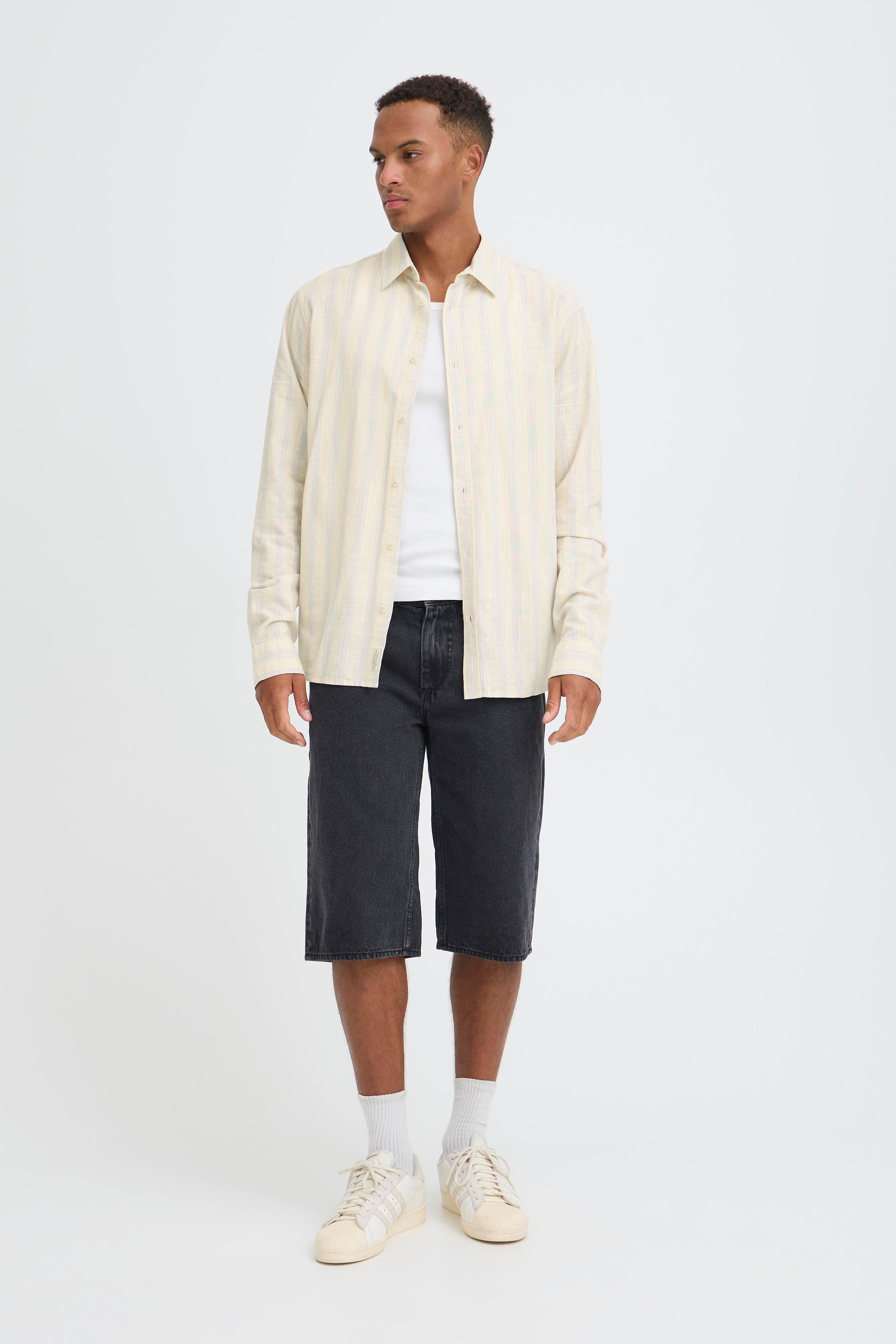 Blend Langarmhemd BHDARIS SLUB STRIPE