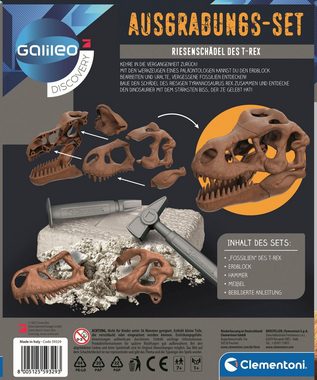 Clementoni® Experimentierkasten Galileo, Ausgrabungs-Set Riesenschädel des T-Rex, Made in Europe