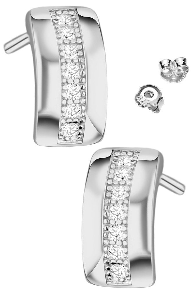 Paar Ohrstecker Feine Damen Ohrringe 925 Silber gold Zirkonia Schmuck Geschenk Frau