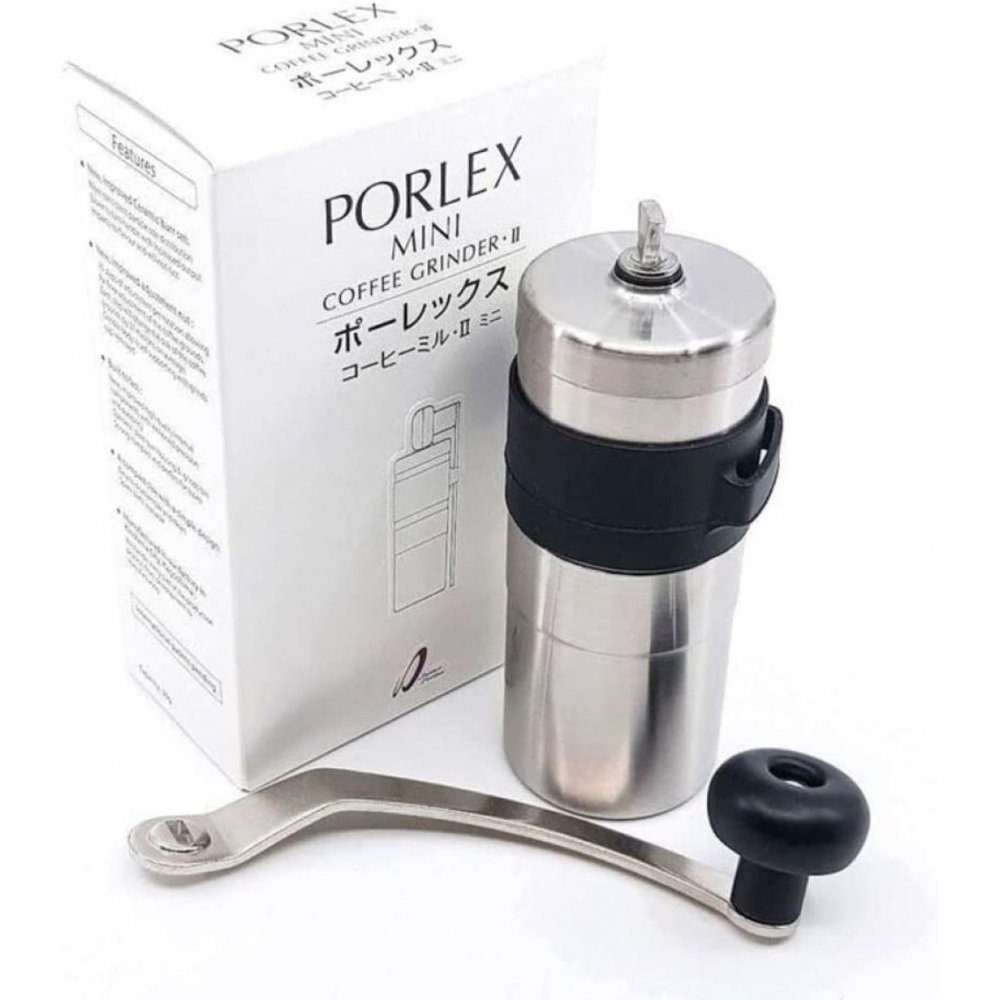 PORLEX Kaffeemühle Porlex Mini II Kaffeemühle, Keramikmahlwerk, 20,00 g  Bohnenbehälter, Edelstahl