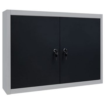 vidaXL Werkzeugbox Wand-Werkzeugschrank Industrie-Stil Metall Grau und Schwarz (1 St)