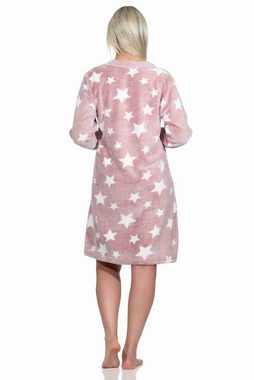 Normann Nachthemd Damen langarm Nachthemd mit Bündchen in Sterneoptik