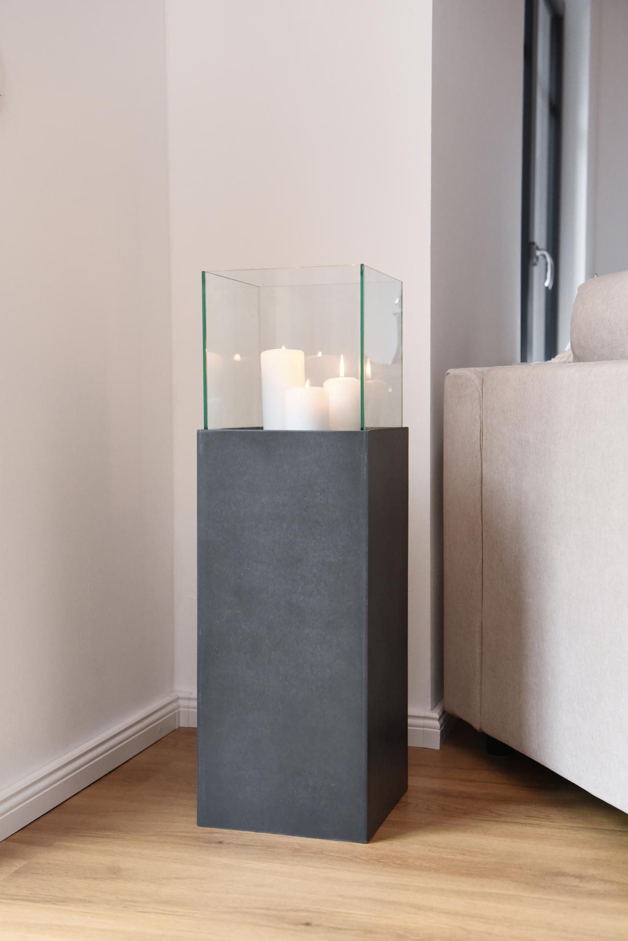 VIVANNO Bodenwindlicht Fiberzement CANDELA Rechteckig - Anthrazit Matt (1 S günstig online kaufen