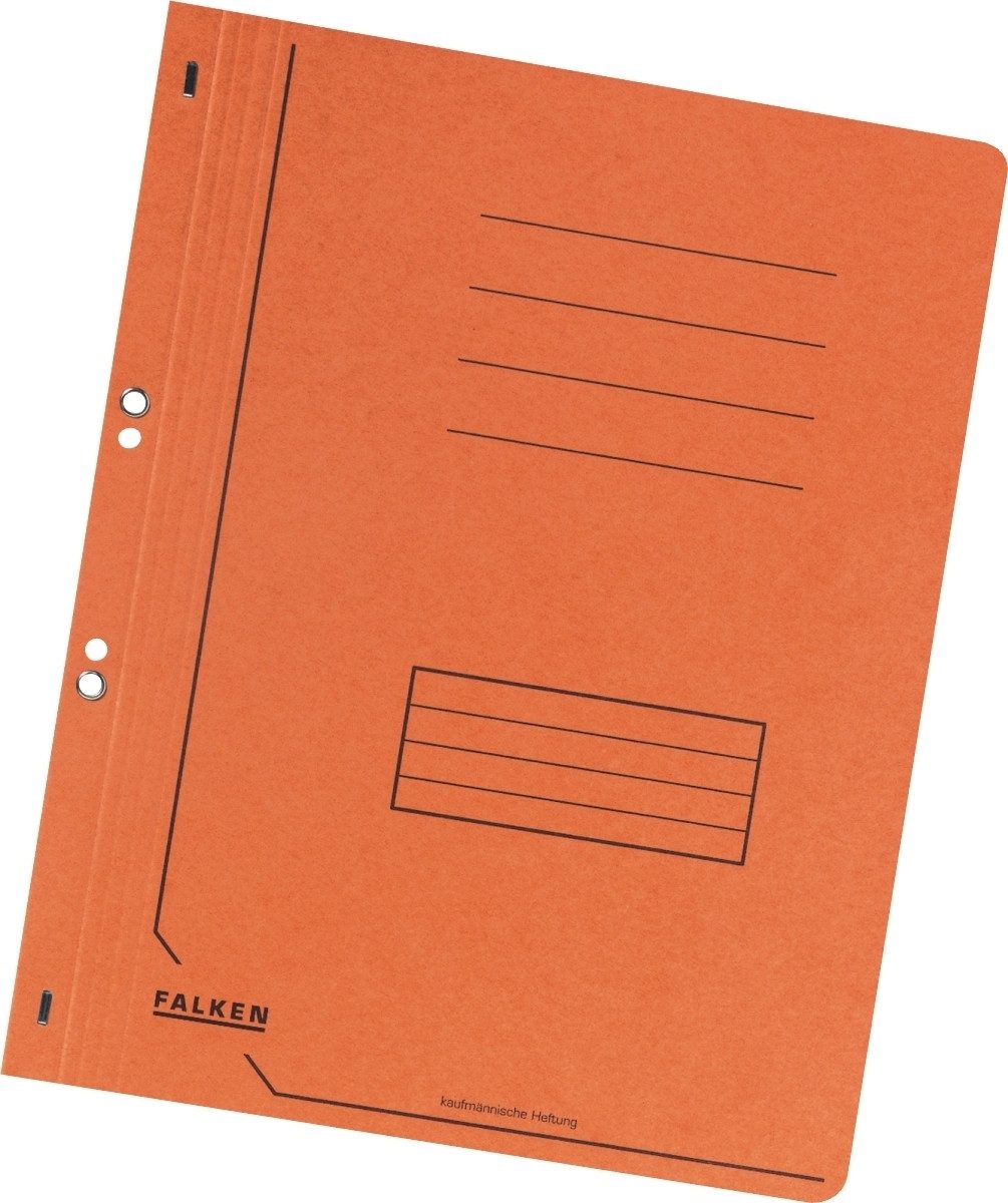 Falken Hefter Ösenhefter A4 1/1 Vorderdeckel Karton kaufmännische Heftung orange