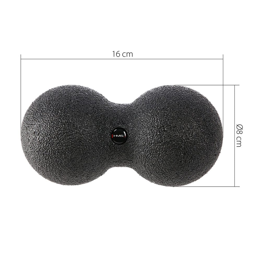 HMS Massageball Duoball Faszienball Triggerpunktball, Spar-Set 1-tlg., 16 x 8 cm formstabil, EPP-Schaum, bis 150 kg, Härte 70, Triggerpunkte