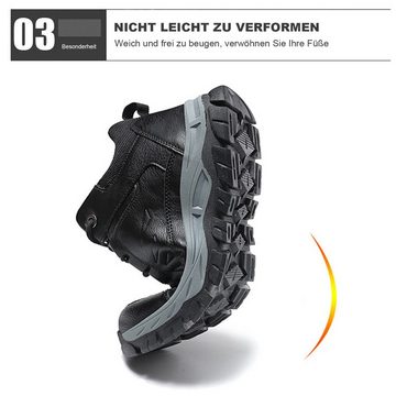 Daisred Herren Warm Leder Winterschuhe Wasserdicht Sneaker Wärmeschuh