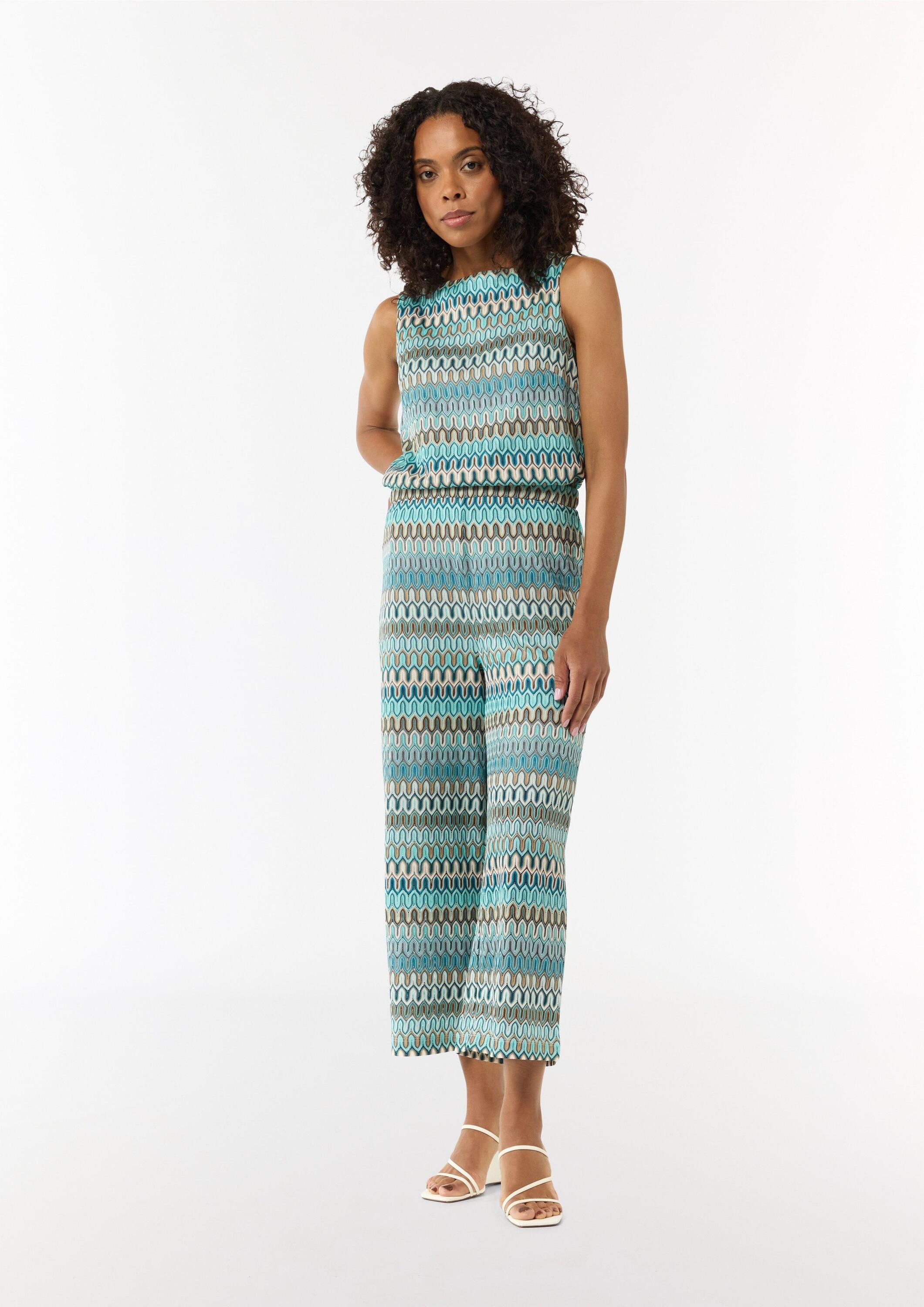 comma Culotte Hose Gestrickte Culotte mit Wide Leg und Elastikbund