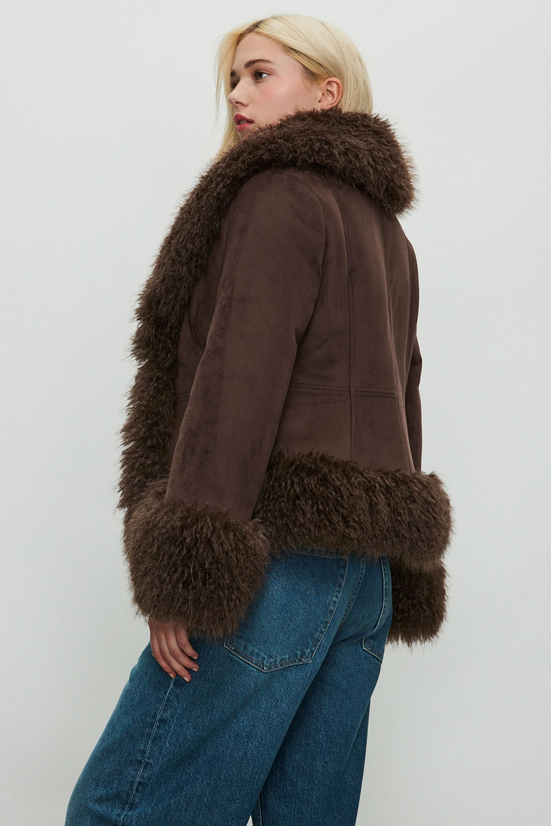 Next Fellimitatmantel Penny Lane Jacke mit Kunstfellfutter (1-tlg) günstig online kaufen