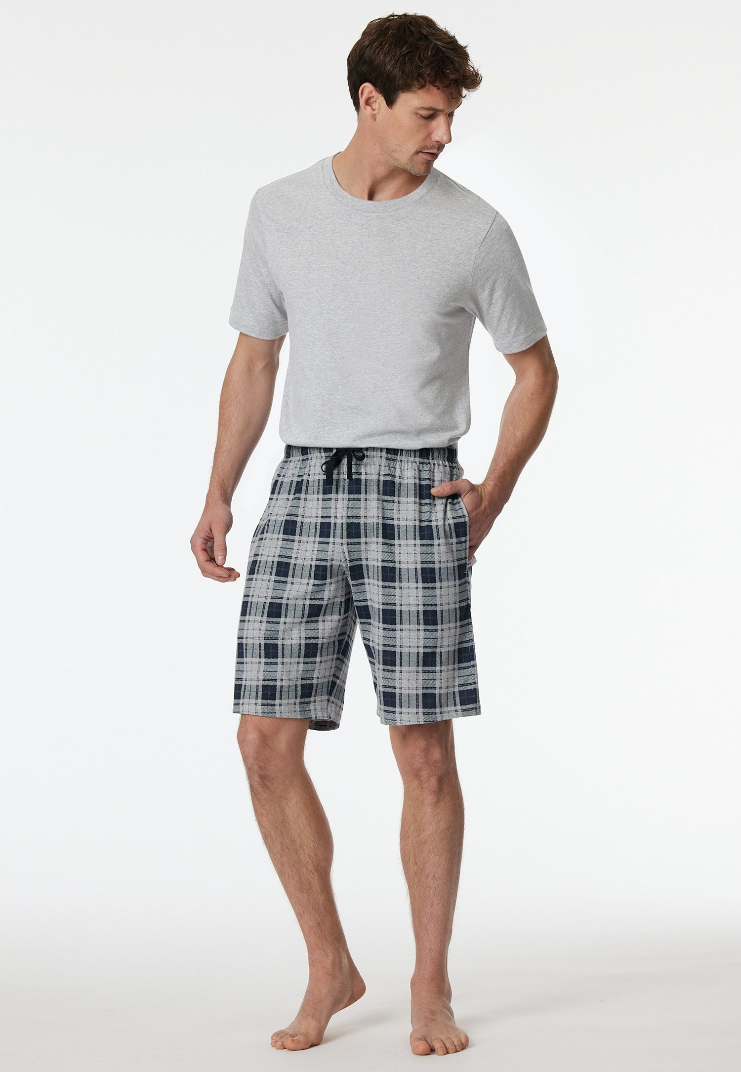 Schiesser Pyjamahose Mix + Relax mit seitlichen Taschen, Single-Jersey Qualität