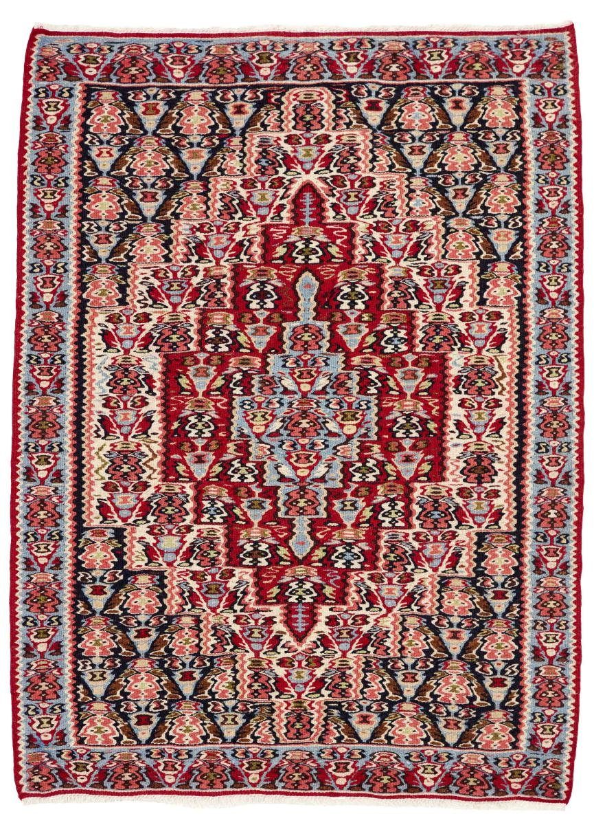 Orientteppich Kelim Fars Senneh 77x107 Handgeknüpfter Orientteppich / Perserteppich, Nain Trading, rechteckig, Höhe: 4 mm
