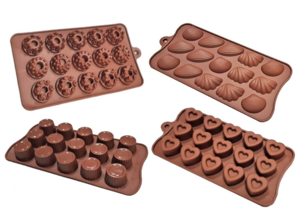 EUROBATT Sp. z o.o. Schokoladenform Silikon Backform Pralinenform Schokolade Pralinen Form Eiswürfel, (4-tlg)