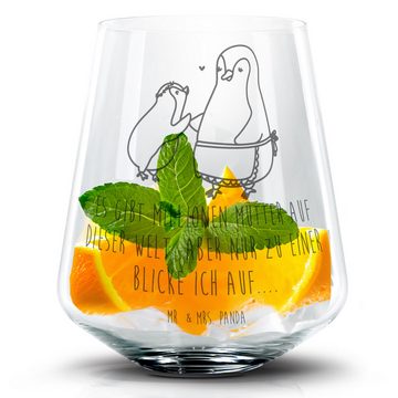 Mr. & Mrs. Panda Cocktailglas Pinguin mit Kind - Transparent - Geschenk, Danke Mama, Cocktail Glas, Premium Glas, Einzigartige Gravur