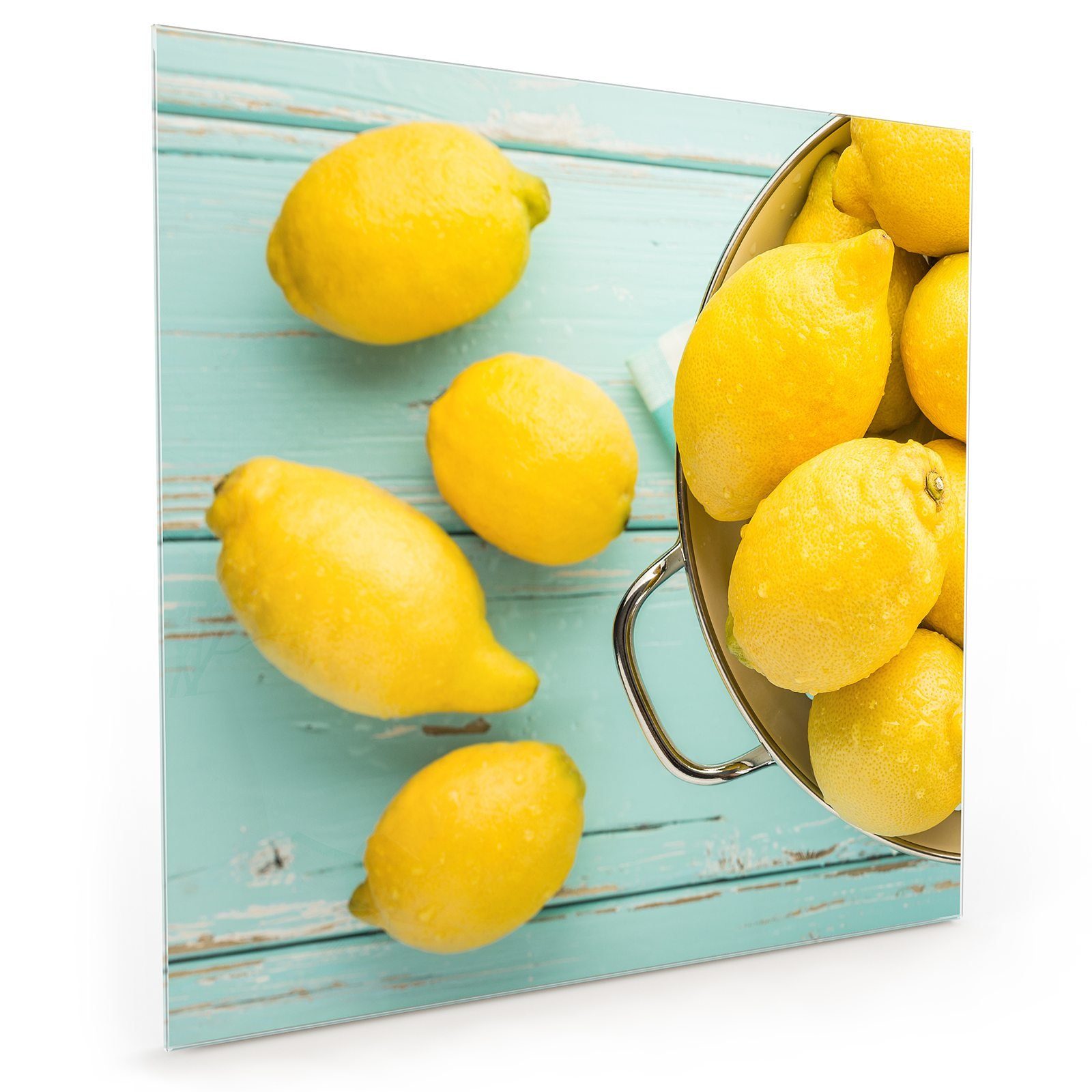 Küchenrückwand Zitronen Spritzschutz mit im Küchenrückwand Motiv Topf Primedeco Glas