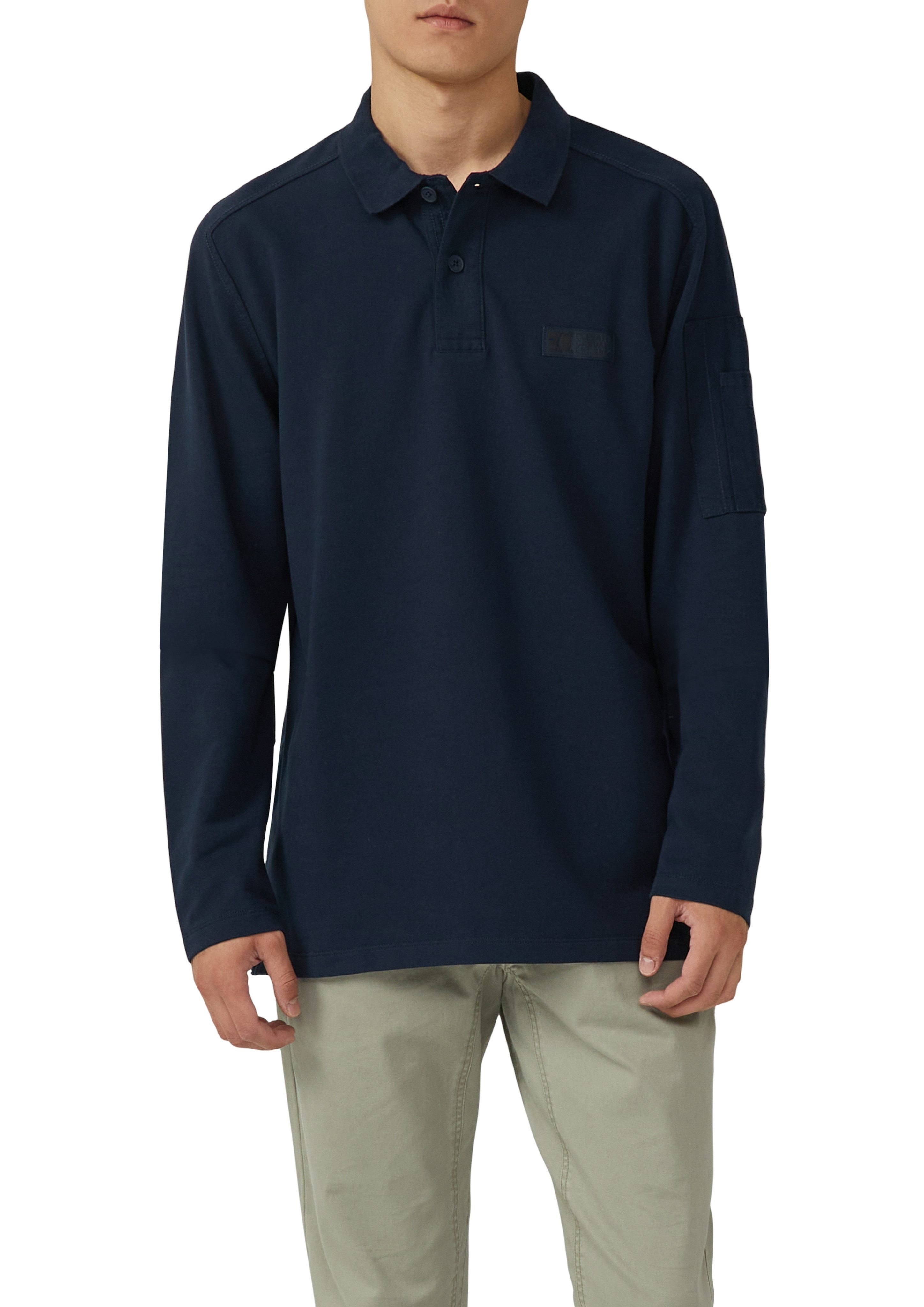 s.Oliver Langarm-Poloshirt mit Logo Stickerei