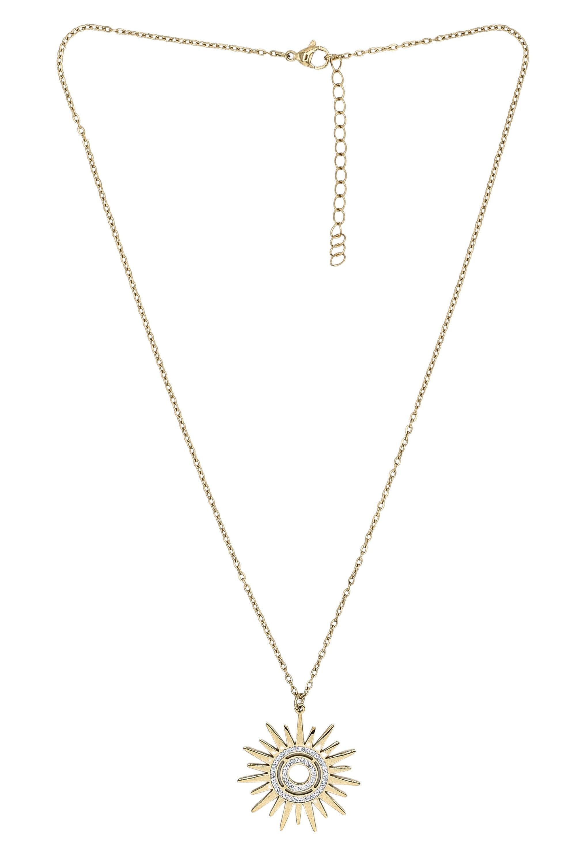 COLLEZIONE ALESSANDRO Kette mit Anhänger "Sun Glow" filigrane Sonne mit Str günstig online kaufen