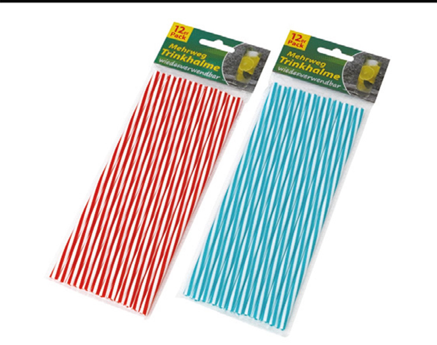 Global Partner Trinkhalme Mehrweg-Trinkhalme aus Kunststoff, 12er Pack, (0-tlg)