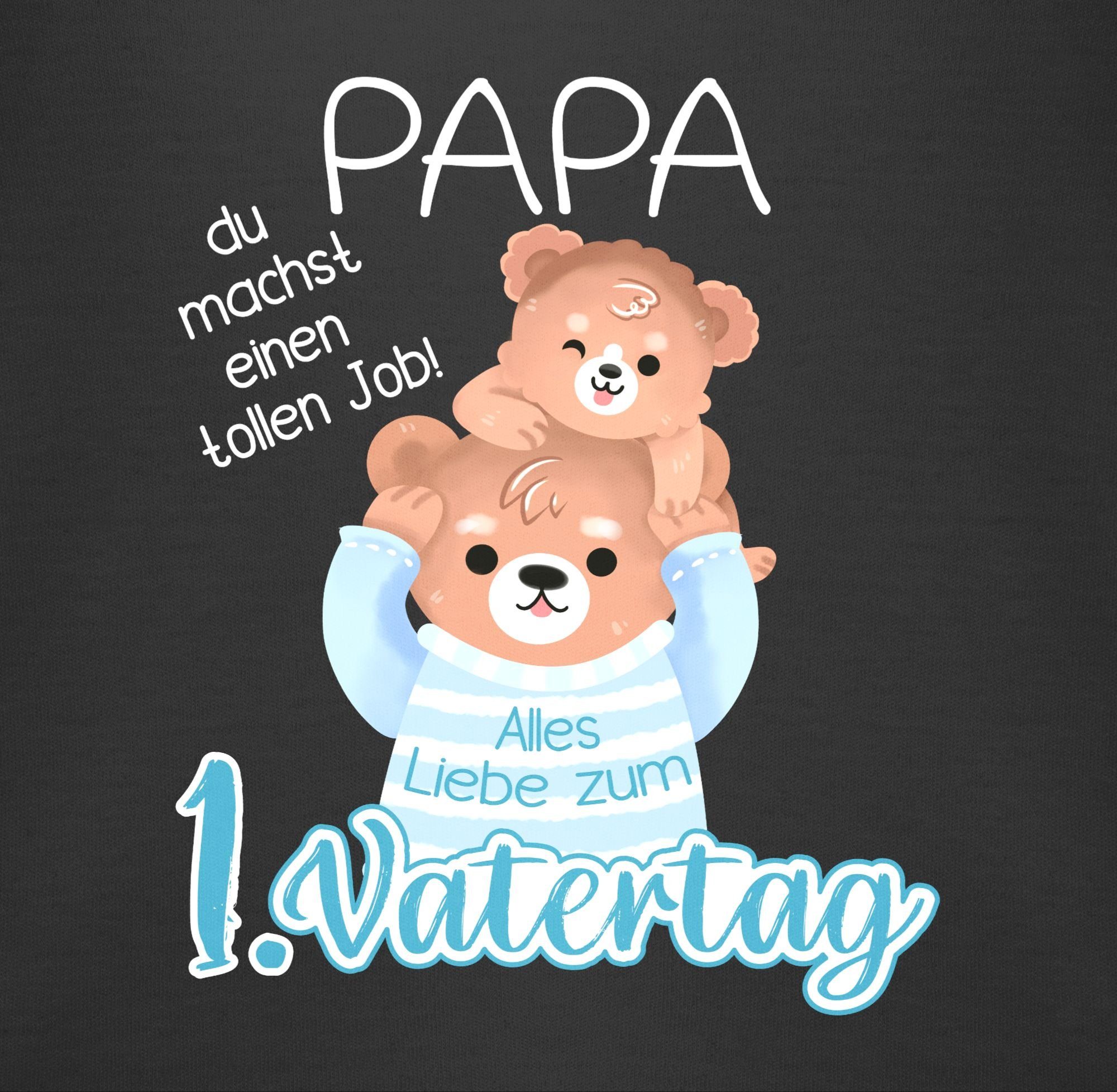 Shirtbody Geschenk 1. und - 2 Schwarz Liebe Papa Alles Vatertag Baby Bär zum Vatertag Shirtracer Baby Bär