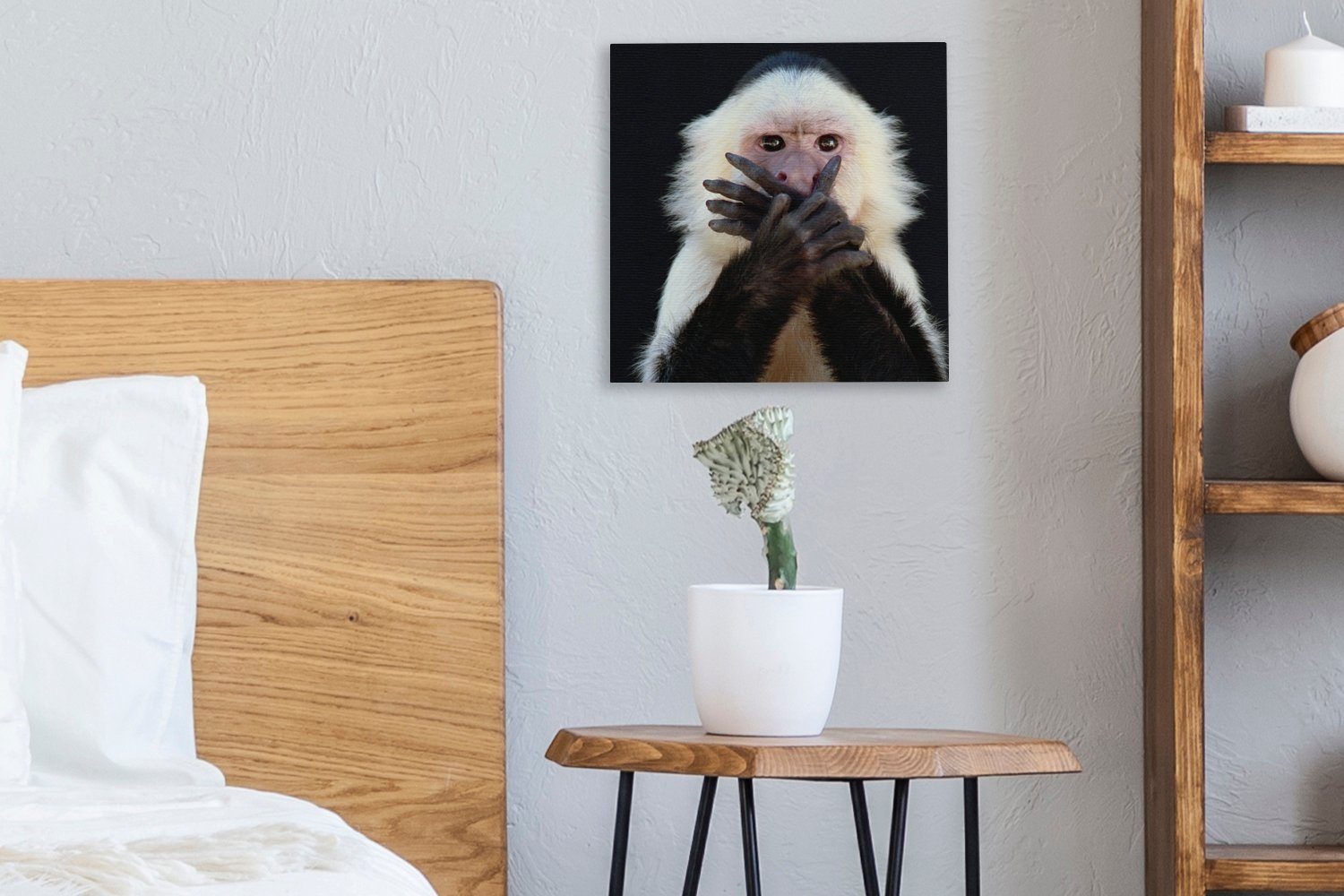 für Wilde - Affe Tiere (1 Porträt, Bilder Leinwand - Schlafzimmer OneMillionCanvasses® Leinwandbild Wohnzimmer St),