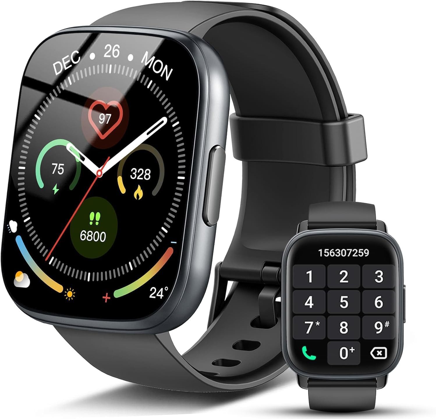 Poounur T80 Smartwatch (4,9 cm, Andriod ios), SMARTWATCH FÜR HERREN UND DAMEN MIT