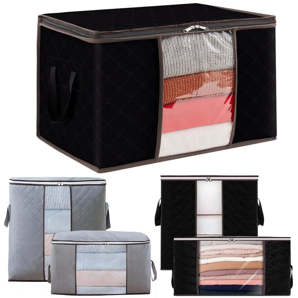 Aufbewahrungsbox feste faltbare Kleideraufbewahrung Box mit Deckel Bettdecken Organizer