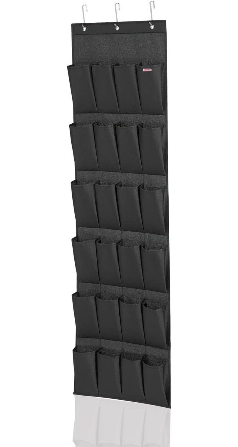 Leifheit Hängeregal Organizer aus Stoff, Hängeregal für Schuhe, hängende Schuhaufbewahrung, Hängeaufbewahrung 1-tlg., Schuhregal mit Türhaken, hygienisch abwaschbarer Polyesterstoff