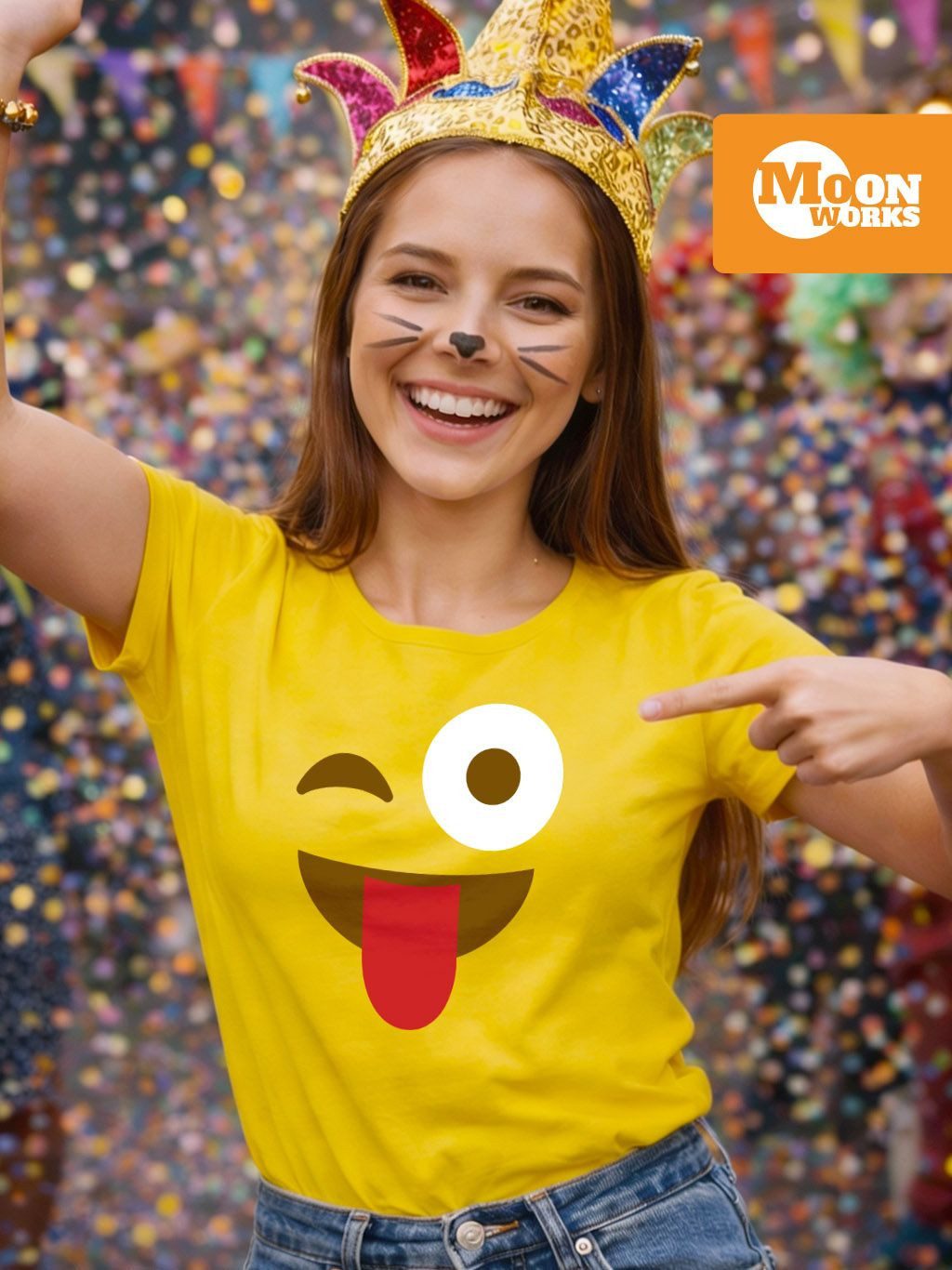 MoonWorks Print-Shirt Damen T-Shirt Gruppenkostüm Fasching Karneval Jungges günstig online kaufen