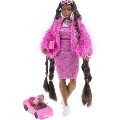 Mattel® Anziehpuppe Barbie Extra Puppe mit 1980s Barbie Logo (brünett)
