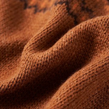 vidaXL Rundhalspullover Kinderpullover Gestrickt Cognac 140