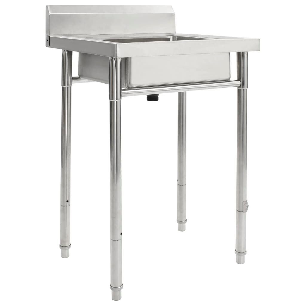 vidaXL Küchenspüle 60 x 60 x 85 cm Spülbecken Küchenspüle Einzelbecken Edelstahl, 60/60 cm