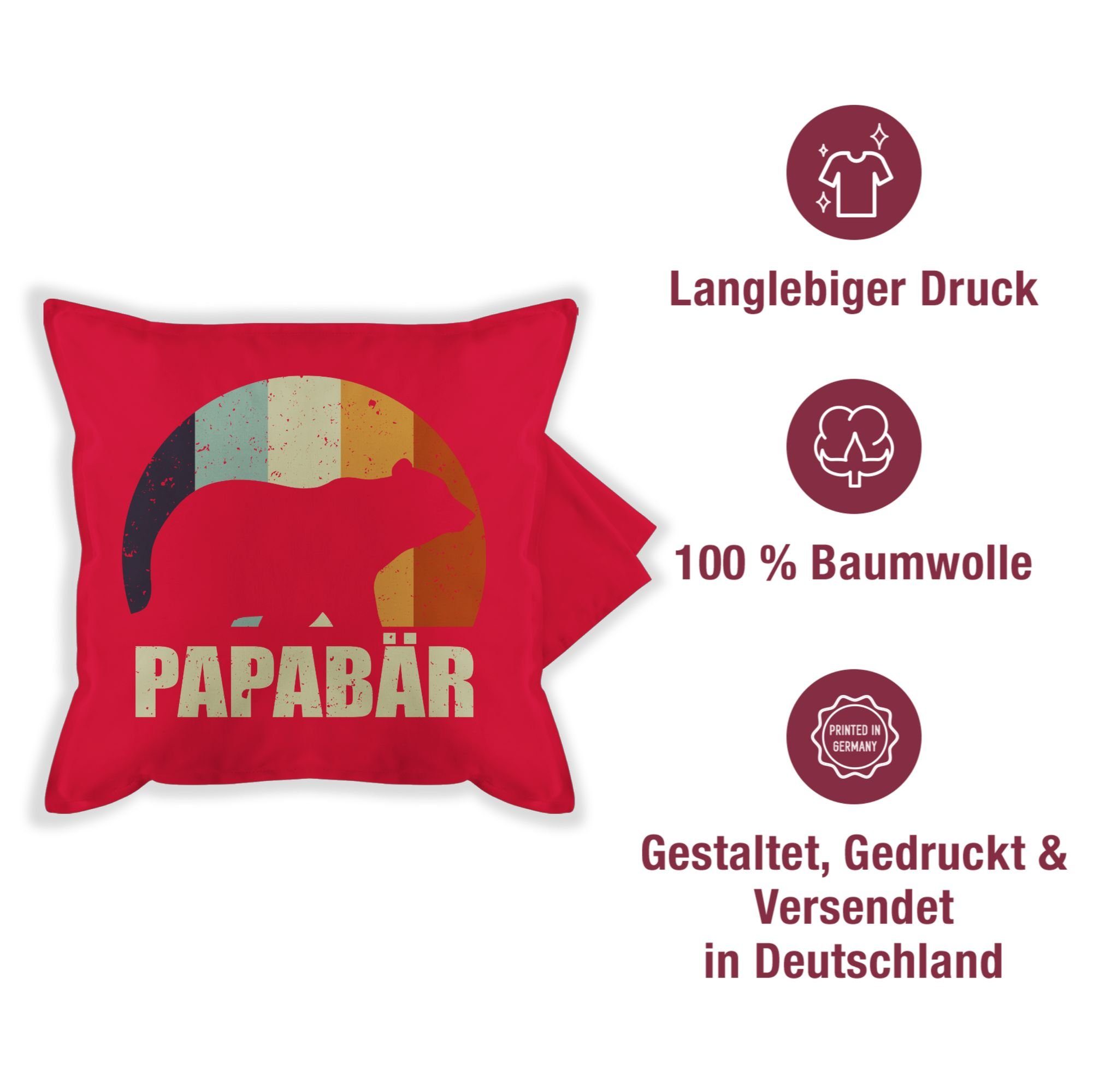 Kissenbezüge Papa Bär Papa Bear, (1 Kissen Stück), Vatertagsgeschenk Shirtracer