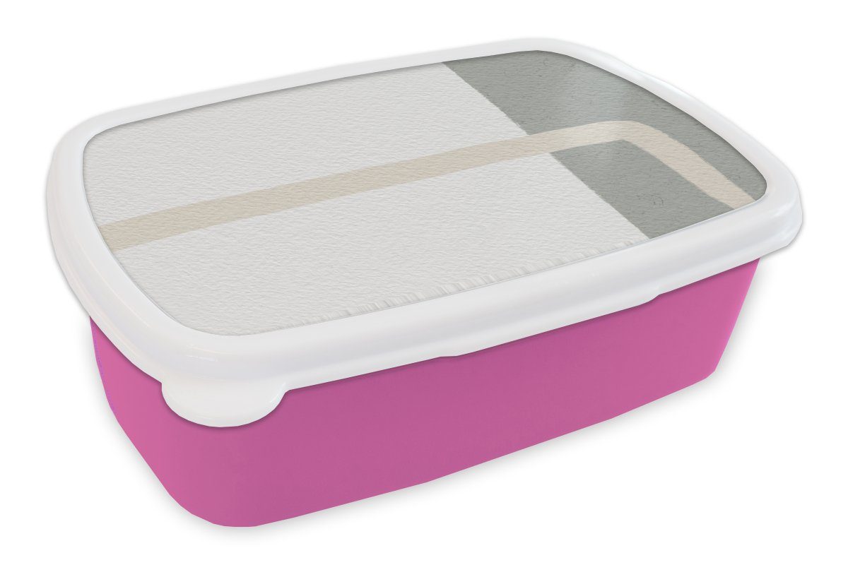 MuchoWow Lunchbox Abstrakt - Minimalismus - Design, Kunststoff, (2-tlg), Brotbox für Erwachsene, Brotdose Kinder, Snackbox, Mädchen, Kunststoff rosa